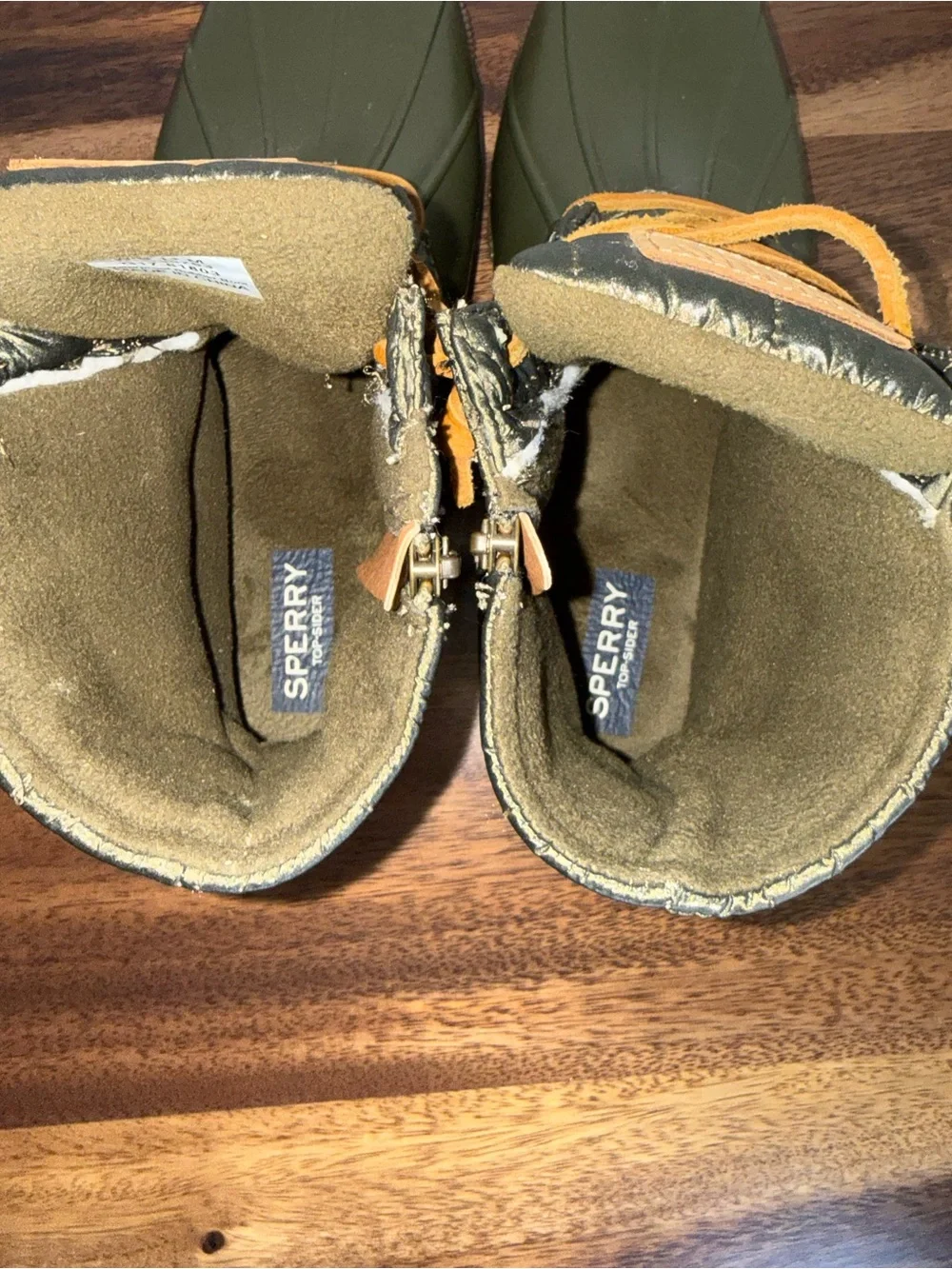 Sperry Saltwater Duck Boots Olive Green Waterproof Women’s Size 11